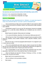 Globalia - Jean - Christophe Rufin - Mini - brevet - Français - Annales corrigées : 3eme Secondaire - Cycle 4 - PDF à imprimer