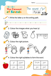 Vidéo interactive /p/ p pp - Carousel of Sounds - Vidéo interactive + - Fiches + Poster : 3eme Maternelle, [Primaire]