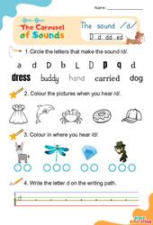 Vidéo interactive /d/ d dd ed - Carousel of Sounds - Vidéo interactive + - Fiches + Poster : 3eme Maternelle, [Primaire]