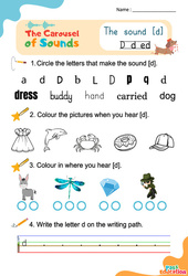 Le son [d] - Phonologie anglaise - Carousel of Sounds - Vidéo interactive + Fiche : 3eme Maternelle, [Primaire] - PDF à imprimer