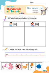 Le son [u] - Phonologie anglaise - Carousel of Sounds - Vidéo interactive + Fiche : 3eme Maternelle, [Primaire] - PDF à imprimer
