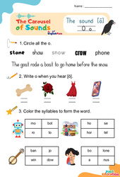 Le son [ō] - Phonologie anglaise - Carousel of Sounds - Vidéo interactive + Fiche : 3eme Maternelle, [Primaire]