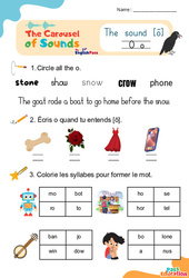Le son [ō] - Phonologie anglaise - Carousel of Sounds - Vidéo interactive + Fiche : 3eme Maternelle, [Primaire] - PDF à imprimer