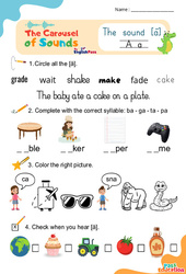 Le son [ā] A a - Phonologie anglaise - Carousel of Sounds - Vidéo interactive + Fiche : 3eme Maternelle, [Primaire]