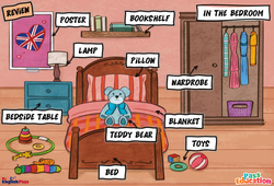 In the bedroom - Cours, Leçon/Flashcard - Apprends l'anglais avec Kelly and James : 3eme Maternelle, [Primaire] - PDF à imprimer