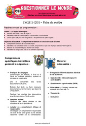 Réaliser un circuit électrique en toute sécurité - Séquence + vidéo - Apis & ses amis : 2eme Primaire - Cycle 2 - PDF à imprimer