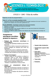 Exploitation humaine des ressources terrestres - Séquence + vidéo - Edith Eprouvette : 5eme Primaire - Cycle 3 - PDF à imprimer