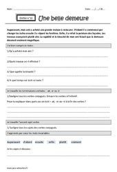 Une belle demeure - Dictée accompagnée n°11 : 5eme Primaire - Cycle 3 - PDF à imprimer