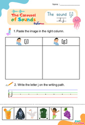 Le son [j] - Phonologie anglaise - Carousel of Sounds - Vidéo interactive + Fiche : 3eme Maternelle, [Primaire]