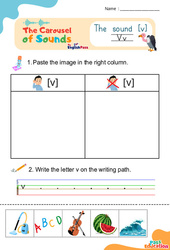 Le son [v] - Phonologie anglaise - Carousel of Sounds - Vidéo interactive + Fiche : 3eme Maternelle, [Primaire]