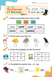 Vidéo interactive /ō/ o o - e oa ou ow - Carousel of Sounds - Vidéo interactive + - Fiches + Poster : 3eme Maternelle, [Primaire]
