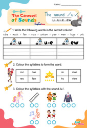 Vidéo interactive /u:/ u u - e ew - Carousel of Sounds - Vidéo interactive + - Fiches + Poster : 3eme Maternelle, [Primaire]