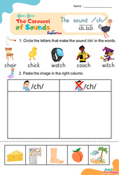Vidéo interactive /ch/ ch tch - Carousel of Sounds - Vidéo interactive + - Fiches + Poster : 3eme Maternelle, [Primaire]