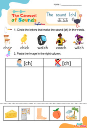 Le son [ch] ch tch - Phonologie anglaise - Carousel of Sounds - Vidéo interactive + Fiche : 3eme Maternelle, [Primaire]