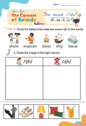 Vidéo interactive /sh/ sh ss ti ci - Carousel of Sounds - Vidéo interactive + - Fiches + Poster : 3eme Maternelle, [Primaire]
