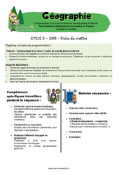 Des habitants inégalement connectés en France et dans le monde - Séquence + vidéo - Miss Boussole : 5eme Primaire - Cycle 3 - PDF à imprimer