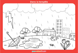 Dans la tempête - Graphismes ludiques : 2eme, 3eme Maternelle - Cycle Fondamental - PDF à imprimer