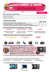 L’évolution de la société au fil du temps - Examen Evaluation - Apis & ses amis : 2eme Primaire - PDF à imprimer