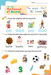 Vidéo interactive /th/ th (voiced) - Carousel of Sounds - Vidéo interactive + - Fiches + Poster : 3eme Maternelle, [Primaire]
