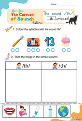 Vidéo interactive /th/ th (unvoiced) - Carousel of Sounds - Vidéo interactive + - Fiches + Poster : 3eme Maternelle, [Primaire]