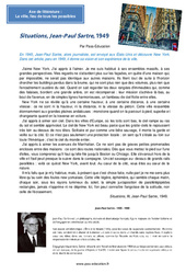 Situations, Jean - Paul Sartre, 1949 - Littérature : 2eme Secondaire - PDF à imprimer