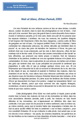 Noir et blanc, Orhan Pamuk - Littérature : 2eme Secondaire - PDF à imprimer