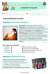 La fraternité et l’empathie - Exercices - EMC : 4eme Primaire - PDF à imprimer