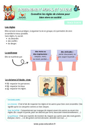 Connaître les règles de civisme pour bien vivre en société - Cours, Leçon - EMC : 4eme Primaire - PDF à imprimer