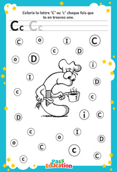 Lettre C - Discrimination visuelle : 2eme, 3eme Maternelle - Cycle Fondamental - PDF à imprimer