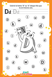 Lettre D - Discrimination visuelle : 2eme, 3eme Maternelle - Cycle Fondamental - PDF à imprimer