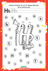 Lettre H - Discrimination visuelle : 2eme, 3eme Maternelle - Cycle Fondamental - PDF à imprimer