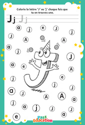 Lettre J - Discrimination visuelle : 2eme, 3eme Maternelle - Cycle Fondamental - PDF à imprimer