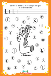 Lettre L - Discrimination visuelle : 2eme, 3eme Maternelle - Cycle Fondamental - PDF à imprimer