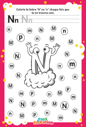 Lettre N - Discrimination visuelle : 2eme, 3eme Maternelle - Cycle Fondamental - PDF à imprimer