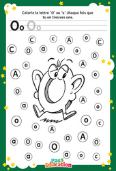 Lettre O - Discrimination visuelle : 2eme, 3eme Maternelle - Cycle Fondamental - PDF à imprimer