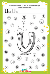 Lettre U - Discrimination visuelle : 2eme, 3eme Maternelle - Cycle Fondamental - PDF à imprimer