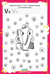 Lettre V - Discrimination visuelle : 2eme, 3eme Maternelle - Cycle Fondamental - PDF à imprimer