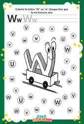 Lettre W - Discrimination visuelle : 2eme, 3eme Maternelle - Cycle Fondamental - PDF à imprimer