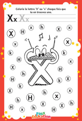 Lettre X - Discrimination visuelle : 2eme, 3eme Maternelle - Cycle Fondamental - PDF à imprimer