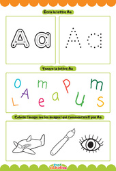Lettre A - Apprendre à écrire les lettres -  Maternelle : 2eme, 3eme Maternelle - Cycle Fondamental - PDF à imprimer
