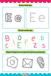 Lettre E - Apprendre à écrire les lettres -  Maternelle : 2eme, 3eme Maternelle - Cycle Fondamental - PDF à imprimer