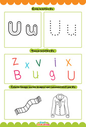 Lettre U - Apprendre à écrire les lettres -  Maternelle : 2eme, 3eme Maternelle - Cycle Fondamental - PDF à imprimer