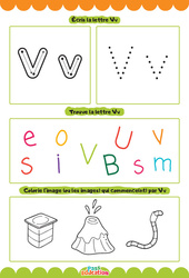 Lettre V - Apprendre à écrire les lettres -  Maternelle : 2eme, 3eme Maternelle - Cycle Fondamental - PDF à imprimer