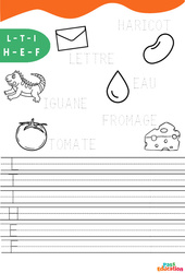 Apprendre à écrire les lettres de l'alphabet en majuscule - - Fiches de révision : 1ere, 2eme Maternelle - Cycle Fondamental - PDF à imprimer