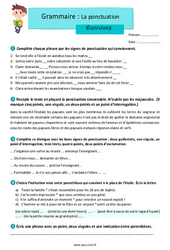 La ponctuation - Exercices avec les corrections : 5eme Primaire - PDF à imprimer