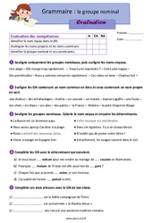 Le groupe nominal - Examen Evaluation avec la correction : 5eme Primaire - PDF à imprimer
