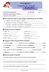 L’imparfait de l’indicatif - Examen Evaluation avec les corrections : 4eme Primaire - PDF à imprimer