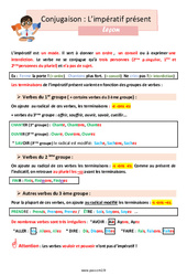 L’impératif présent - Cours, Leçon : 5eme Primaire - PDF à imprimer