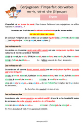 Imparfait des verbes en - ir, - oir et - dre (3e groupe) - Cours, Leçon : 2eme Primaire - PDF à imprimer