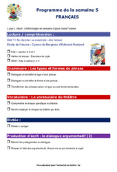 Semaine 5 - école à la maison IEF - Fiches  : 2eme Secondaire